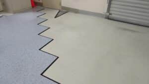 photo of Freestyle ESD Classic X ESD flooring being installed over flooring